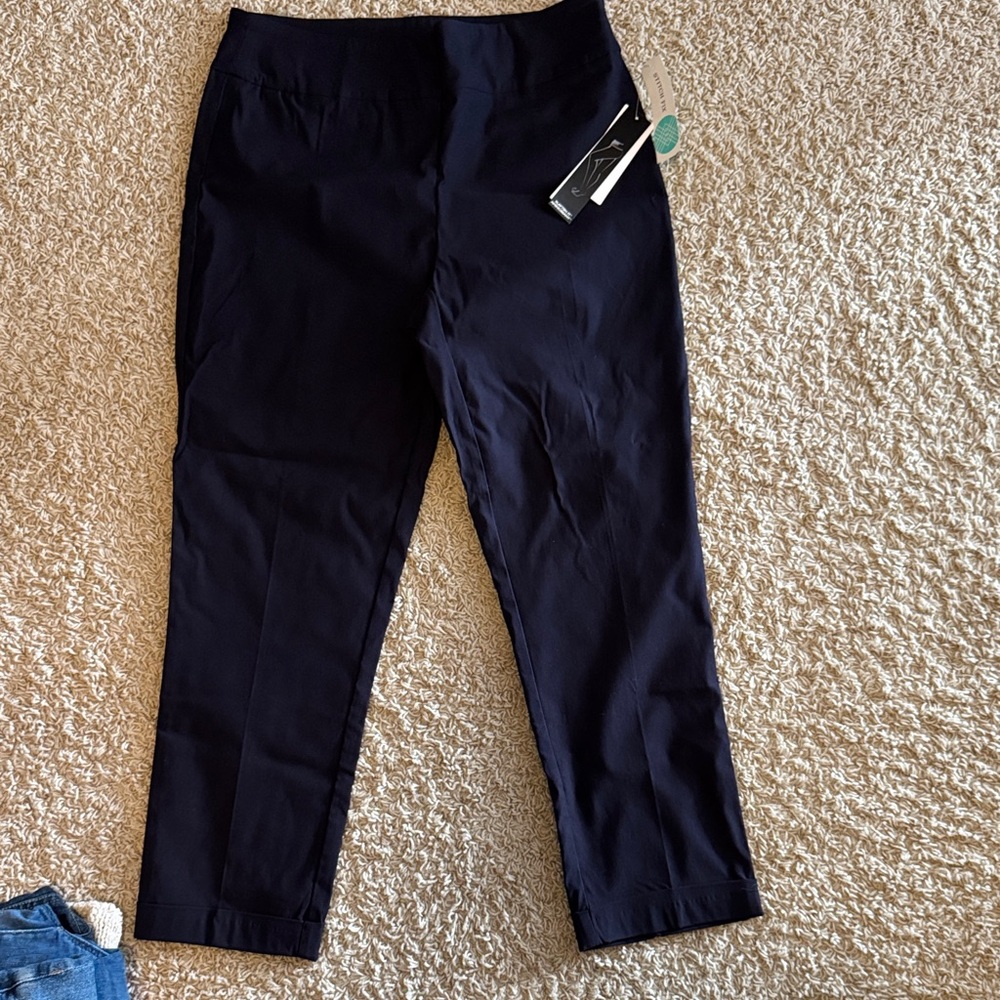 Navy Blue Slim Fit Dress Pants